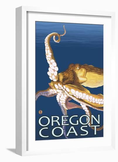 Oregon Coast Octopus-Lantern Press-Framed Art Print