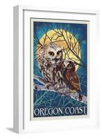 Oregon Coast - Owl and Owlet-Lantern Press-Framed Art Print