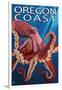 Oregon Coast - Red Octopus-Lantern Press-Framed Art Print