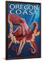 Oregon Coast - Red Octopus-Lantern Press-Framed Art Print