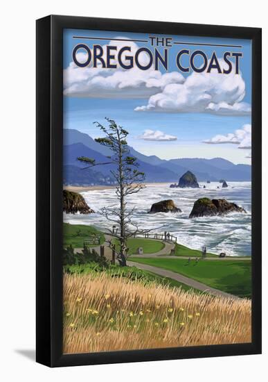 Oregon Coast Rocky Shore-null-Framed Poster