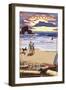 Oregon Coast Scene at Sunset-Lantern Press-Framed Art Print