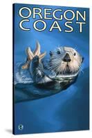 Oregon Coast Sea Otter-Lantern Press-Stretched Canvas