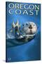 Oregon Coast Sea Otter-Lantern Press-Stretched Canvas