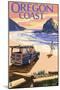 Oregon Coast - Woody on Beach at Sunset-Lantern Press-Mounted Art Print