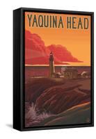 Oregon Coast Yaquina Head Lighthouse-Lantern Press-Framed Stretched Canvas