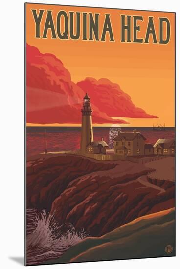 Oregon Coast Yaquina Head Lighthouse-Lantern Press-Mounted Art Print