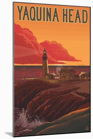 Oregon Coast Yaquina Head Lighthouse-Lantern Press-Mounted Art Print