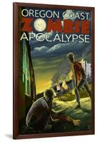 Oregon Coast - Zombie Apocalypse-Lantern Press-Framed Art Print