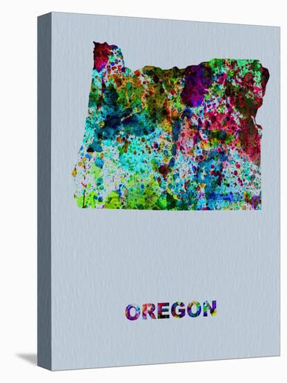 Oregon Color Splatter Map-NaxArt-Stretched Canvas