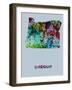 Oregon Color Splatter Map-NaxArt-Framed Art Print