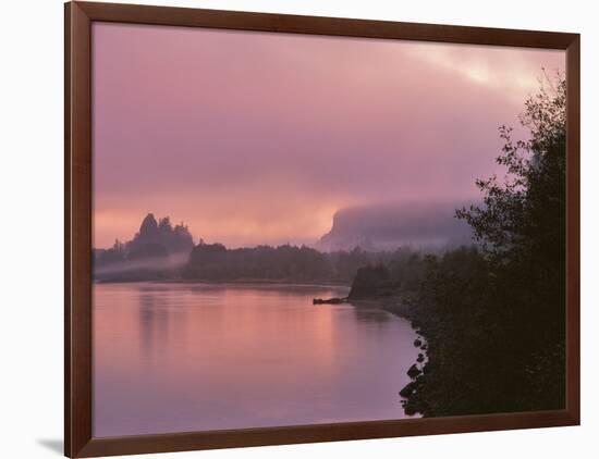 Oregon, Columbia River Gorge. Fog Along Columbia River-Steve Terrill-Framed Photographic Print