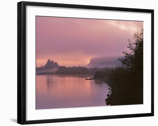 Oregon, Columbia River Gorge. Fog Along Columbia River-Steve Terrill-Framed Photographic Print