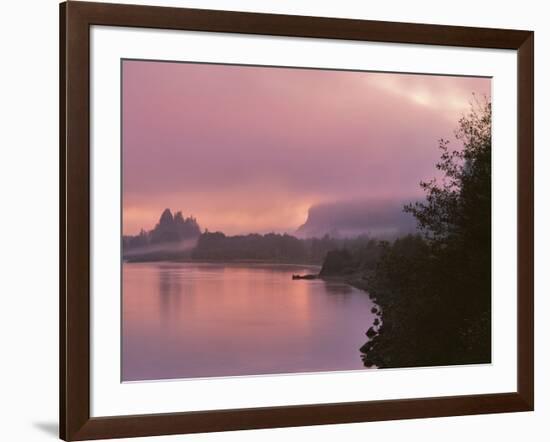 Oregon, Columbia River Gorge. Fog Along Columbia River-Steve Terrill-Framed Photographic Print