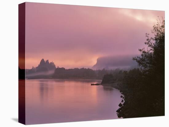 Oregon, Columbia River Gorge. Fog Along Columbia River-Steve Terrill-Stretched Canvas