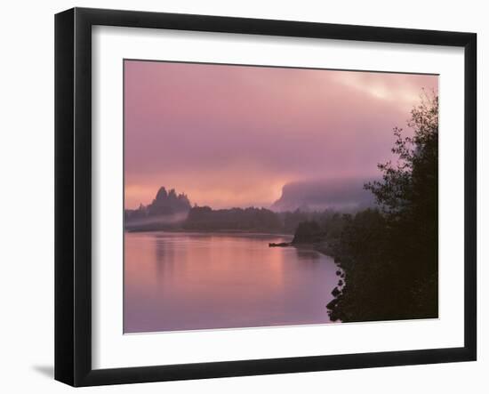 Oregon, Columbia River Gorge. Fog Along Columbia River-Steve Terrill-Framed Photographic Print