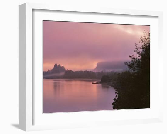 Oregon, Columbia River Gorge. Fog Along Columbia River-Steve Terrill-Framed Photographic Print