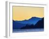 Oregon, Columbia River Gorge National Scenic Area, Columbia River and Gorge Peaks at sunset-Jamie & Judy Wild-Framed Photographic Print