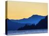 Oregon, Columbia River Gorge National Scenic Area, Columbia River and Gorge Peaks at sunset-Jamie & Judy Wild-Stretched Canvas