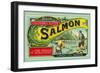 Oregon - Columbia River - the Oregon Historical Society Salmon Label-Lantern Press-Framed Art Print