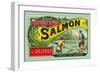 Oregon - Columbia River - the Oregon Historical Society Salmon Label-Lantern Press-Framed Art Print