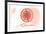 Oregon - Compass - Coral - Coastal Icon-Lantern Press-Framed Premium Giclee Print