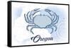 Oregon - Crab - Blue - Coastal Icon-Lantern Press-Framed Stretched Canvas