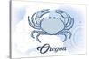 Oregon - Crab - Blue - Coastal Icon-Lantern Press-Stretched Canvas