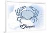 Oregon - Crab - Blue - Coastal Icon-Lantern Press-Framed Art Print