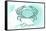 Oregon - Crab - Teal - Coastal Icon-Lantern Press-Framed Stretched Canvas