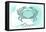 Oregon - Crab - Teal - Coastal Icon-Lantern Press-Framed Stretched Canvas