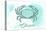 Oregon - Crab - Teal - Coastal Icon-Lantern Press-Stretched Canvas