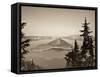 Oregon, Crater Lake National Park, Crater Lake and Wizard Island, USA-Michele Falzone-Framed Stretched Canvas