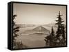 Oregon, Crater Lake National Park, Crater Lake and Wizard Island, USA-Michele Falzone-Framed Stretched Canvas