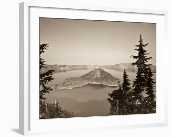 Oregon, Crater Lake National Park, Crater Lake and Wizard Island, USA-Michele Falzone-Framed Photographic Print