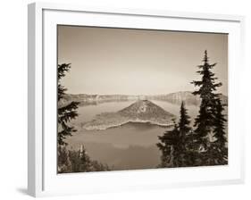 Oregon, Crater Lake National Park, Crater Lake and Wizard Island, USA-Michele Falzone-Framed Photographic Print