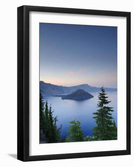 Oregon, Crater Lake National Park, Crater Lake and Wizard Island, USA-Michele Falzone-Framed Photographic Print