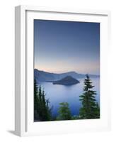 Oregon, Crater Lake National Park, Crater Lake and Wizard Island, USA-Michele Falzone-Framed Photographic Print