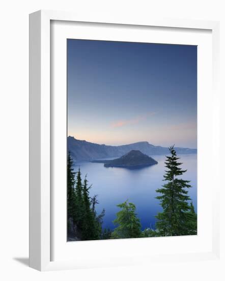 Oregon, Crater Lake National Park, Crater Lake and Wizard Island, USA-Michele Falzone-Framed Photographic Print