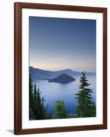 Oregon, Crater Lake National Park, Crater Lake and Wizard Island, USA-Michele Falzone-Framed Photographic Print