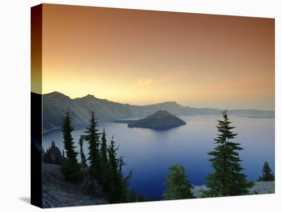 Oregon, Crater Lake National Park, Crater Lake and Wizard Island, USA-Michele Falzone-Stretched Canvas