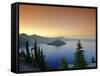 Oregon, Crater Lake National Park, Crater Lake and Wizard Island, USA-Michele Falzone-Framed Stretched Canvas