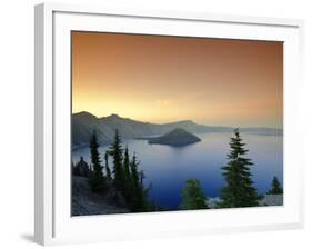 Oregon, Crater Lake National Park, Crater Lake and Wizard Island, USA-Michele Falzone-Framed Photographic Print