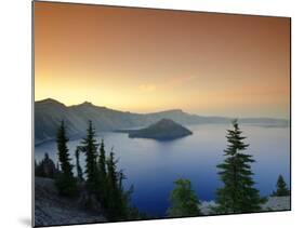 Oregon, Crater Lake National Park, Crater Lake and Wizard Island, USA-Michele Falzone-Mounted Photographic Print