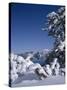 Oregon, Crater Lake National Park. Winter snow accumulates at Crater Lake-John Barger-Stretched Canvas