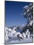 Oregon, Crater Lake National Park. Winter snow accumulates at Crater Lake-John Barger-Mounted Photographic Print