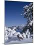 Oregon, Crater Lake National Park. Winter snow accumulates at Crater Lake-John Barger-Mounted Photographic Print