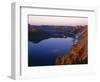 Oregon. Crater Lake NP, sunrise light on Wizard Island, view south from Merriam Point-John Barger-Framed Photographic Print