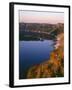 Oregon. Crater Lake NP, sunrise light on Wizard Island, view south from Merriam Point-John Barger-Framed Photographic Print