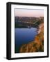 Oregon. Crater Lake NP, sunrise light on Wizard Island, view south from Merriam Point-John Barger-Framed Photographic Print